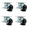 Service Caster 3.25 Inch Phenolic Swivel Caster Set with Roller Bearings and Brakes SCC SCC-30CS3420-PHR-SLB-4 - alternate 1